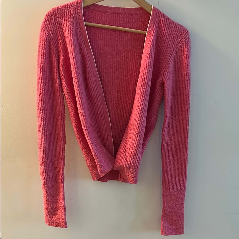 Jacquemus Pink Ribbed Cardigan small xs